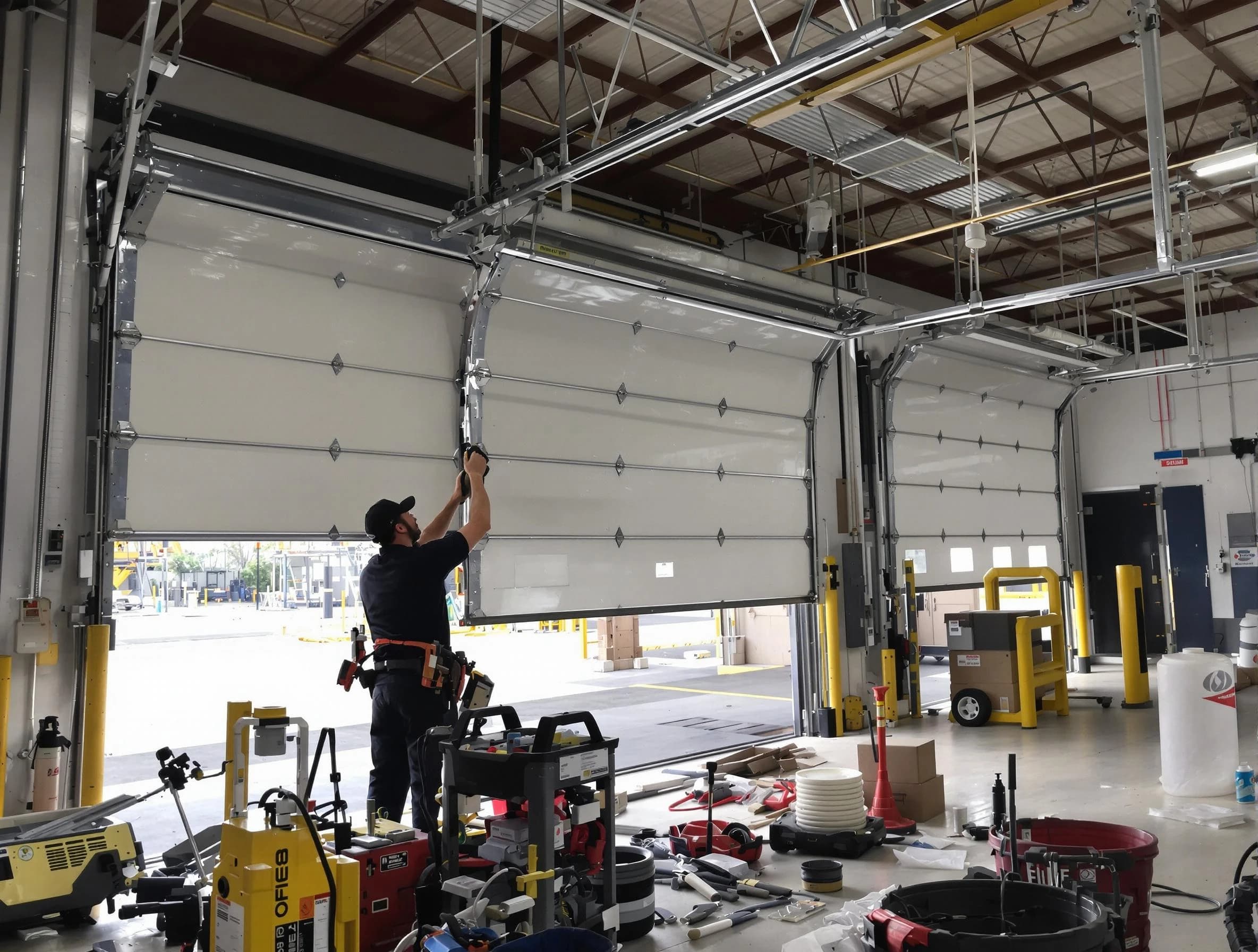 Montgomery Garage Door Repair technician performing commercial garage door repair in Montgomery