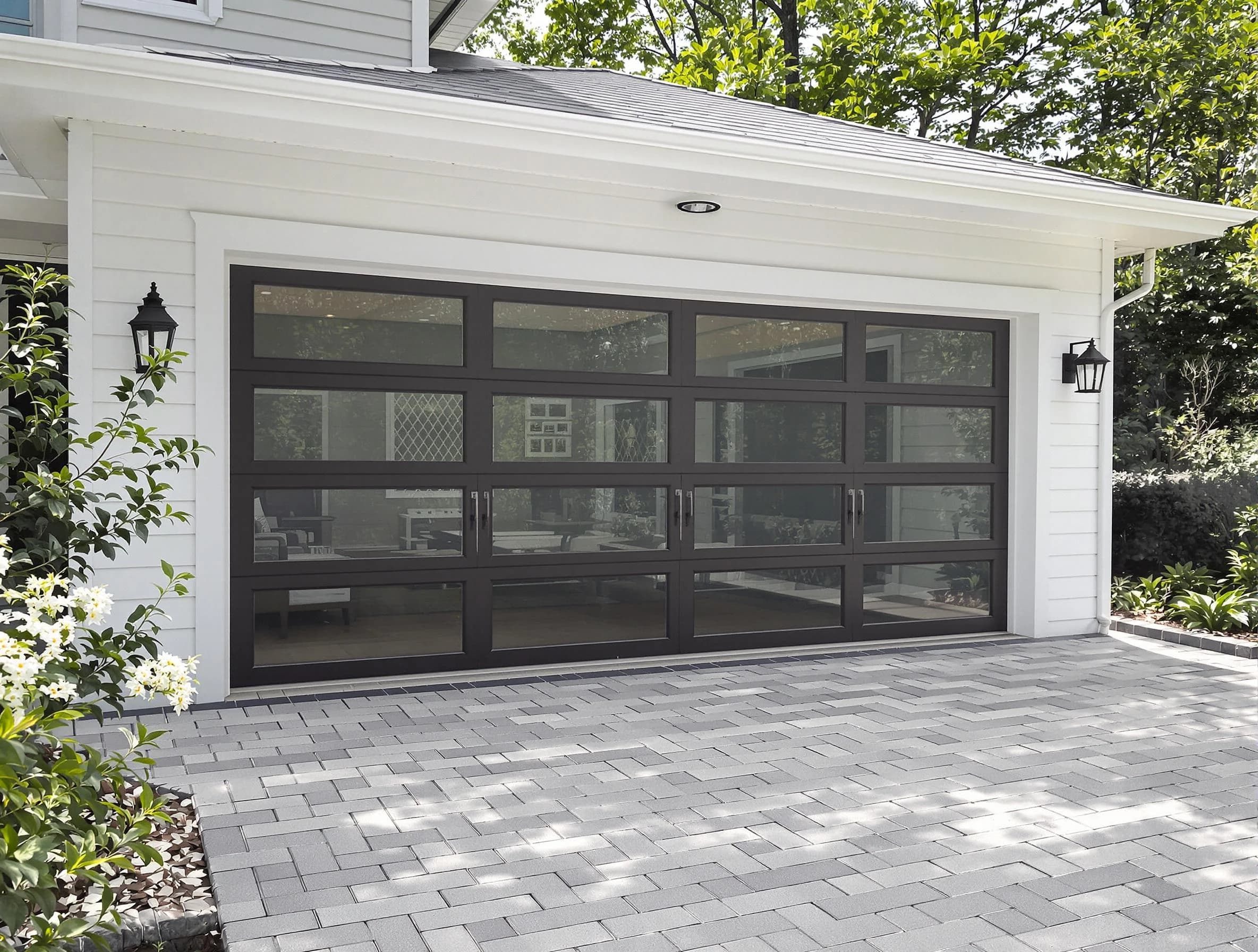 Montgomery Garage Door Repair design specialist presenting custom garage door options to Montgomery homeowner