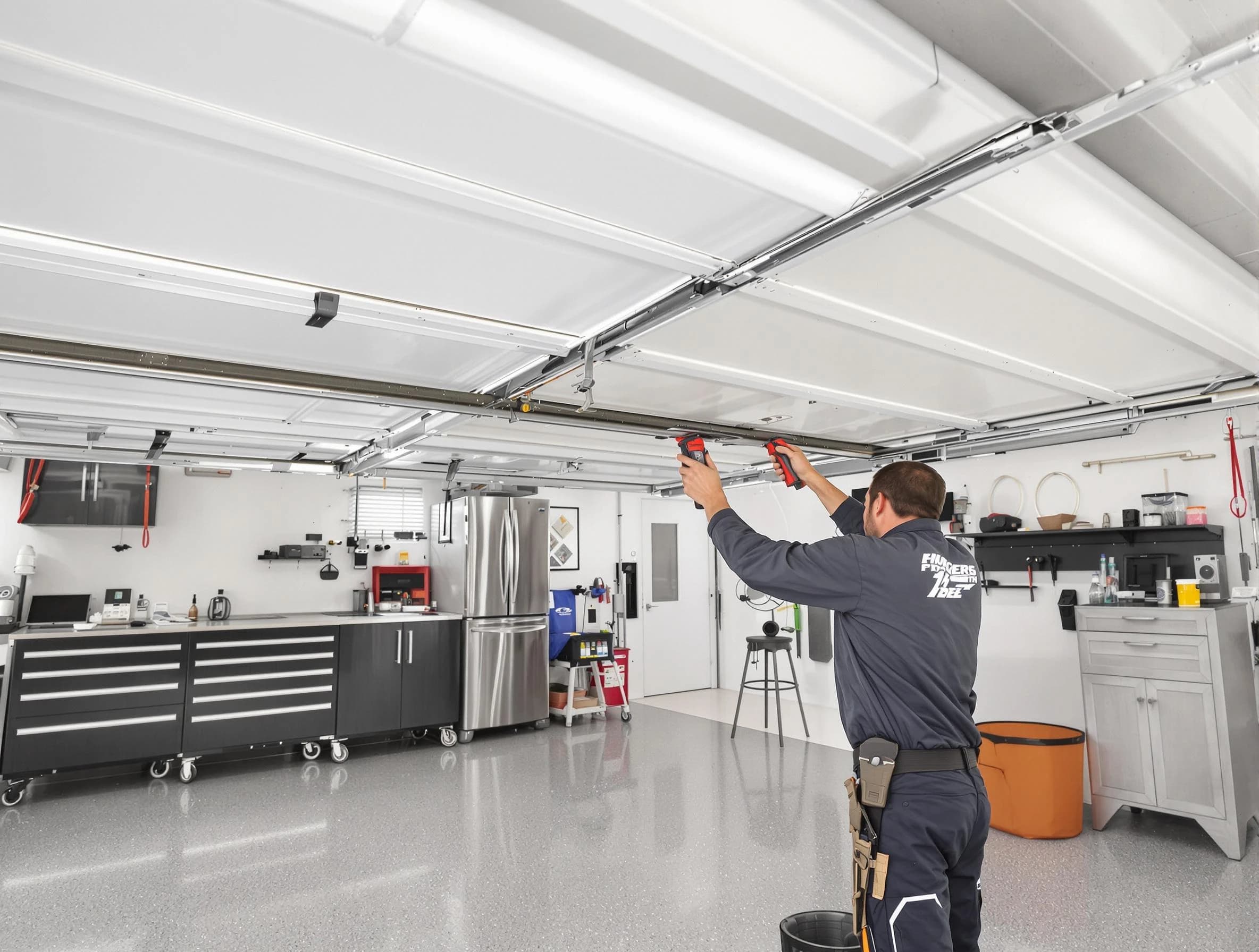 Overhead garage door repair service by Montgomery Garage Door Repair in Montgomery