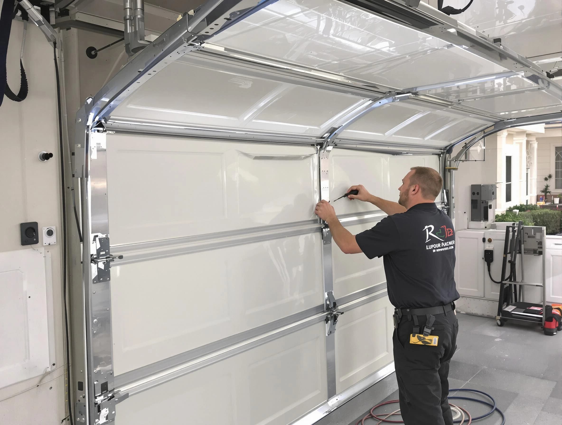 Montgomery Garage Door Repair professional performing panel repair in Montgomery